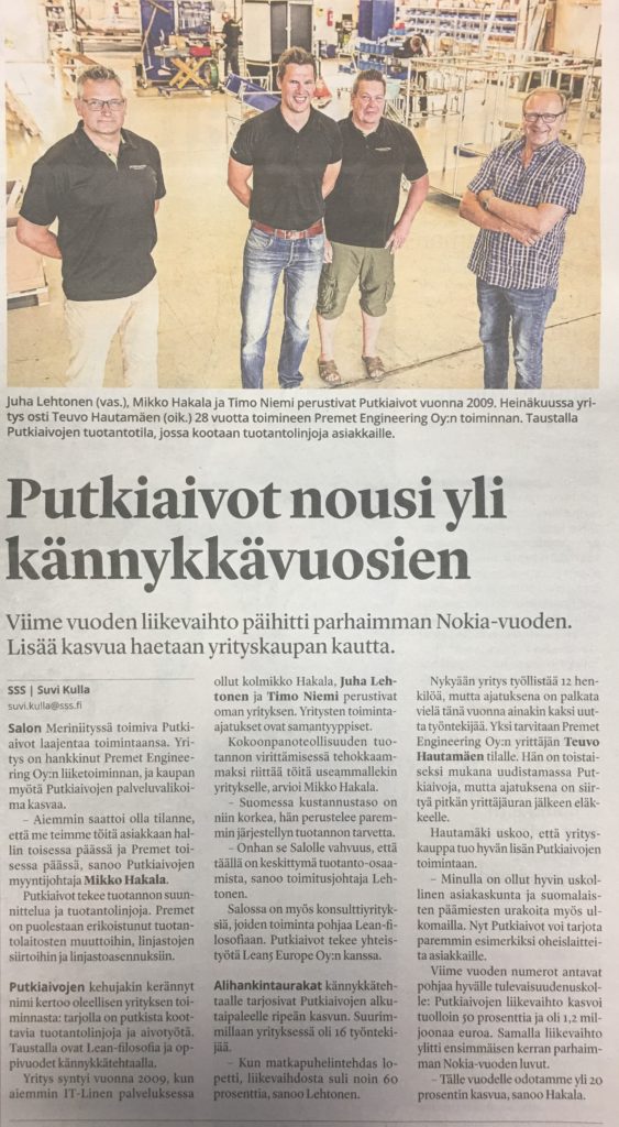 putkiaivot artikkeli lehdessä